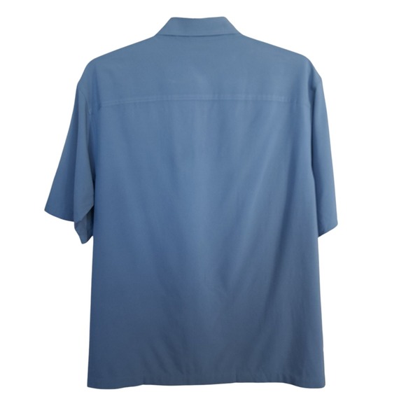 Nike‎ Men's Golf Dri-Fit Button Up Collared Shirt Size Medium Blue Short Sleeve - Picture 8 of 9